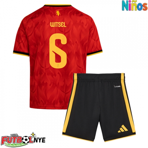 Camiseta Bélgica Axel Witsel #6 Primera Equipación para niños Mundial 2026 manga corta (+ pantalones cortos)